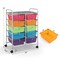 10 Drawer Rolling Storage Cart with Lockable Wheels Metal Frame Organizer for Office Classroom Craft Room Storage